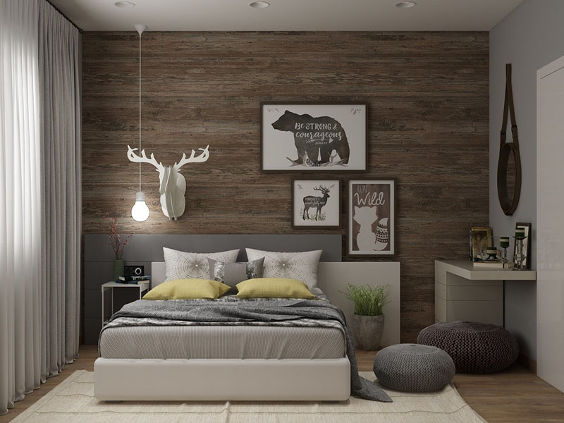 Motivational art modern rustic bedroom