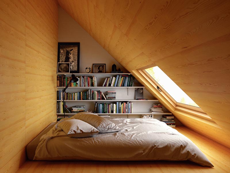 low ceiling attic bedroom design 1