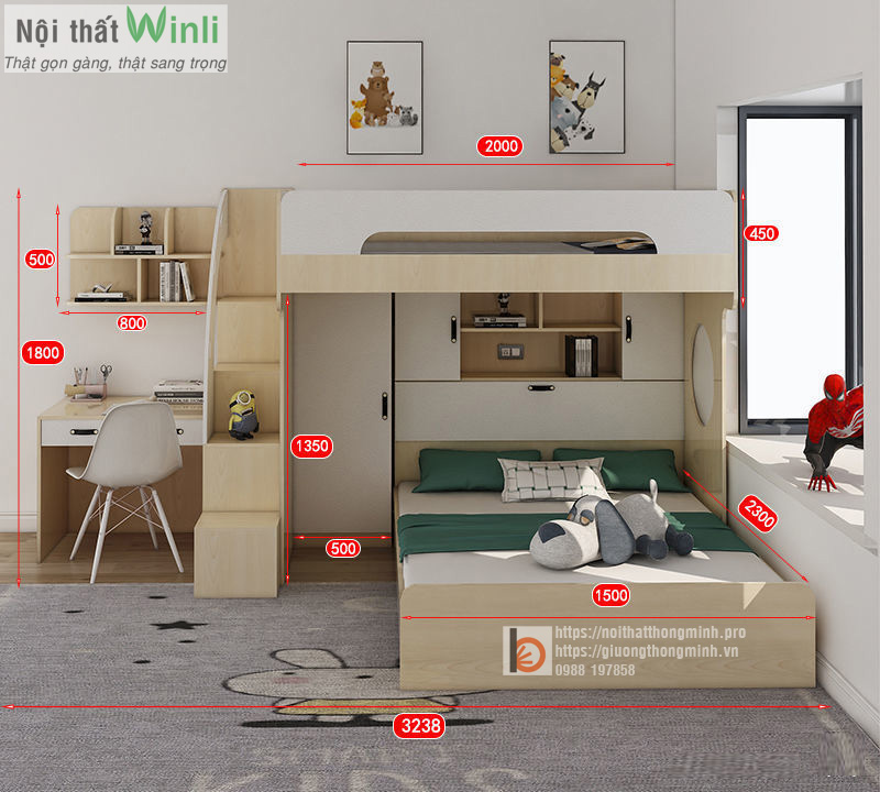 giường tầng gỗ CN cho bé4 giường tầng gỗ CN cho bé4