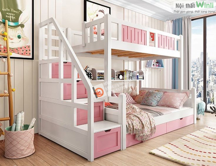 giường tầng màu hồng giường tầng màu hồng 2